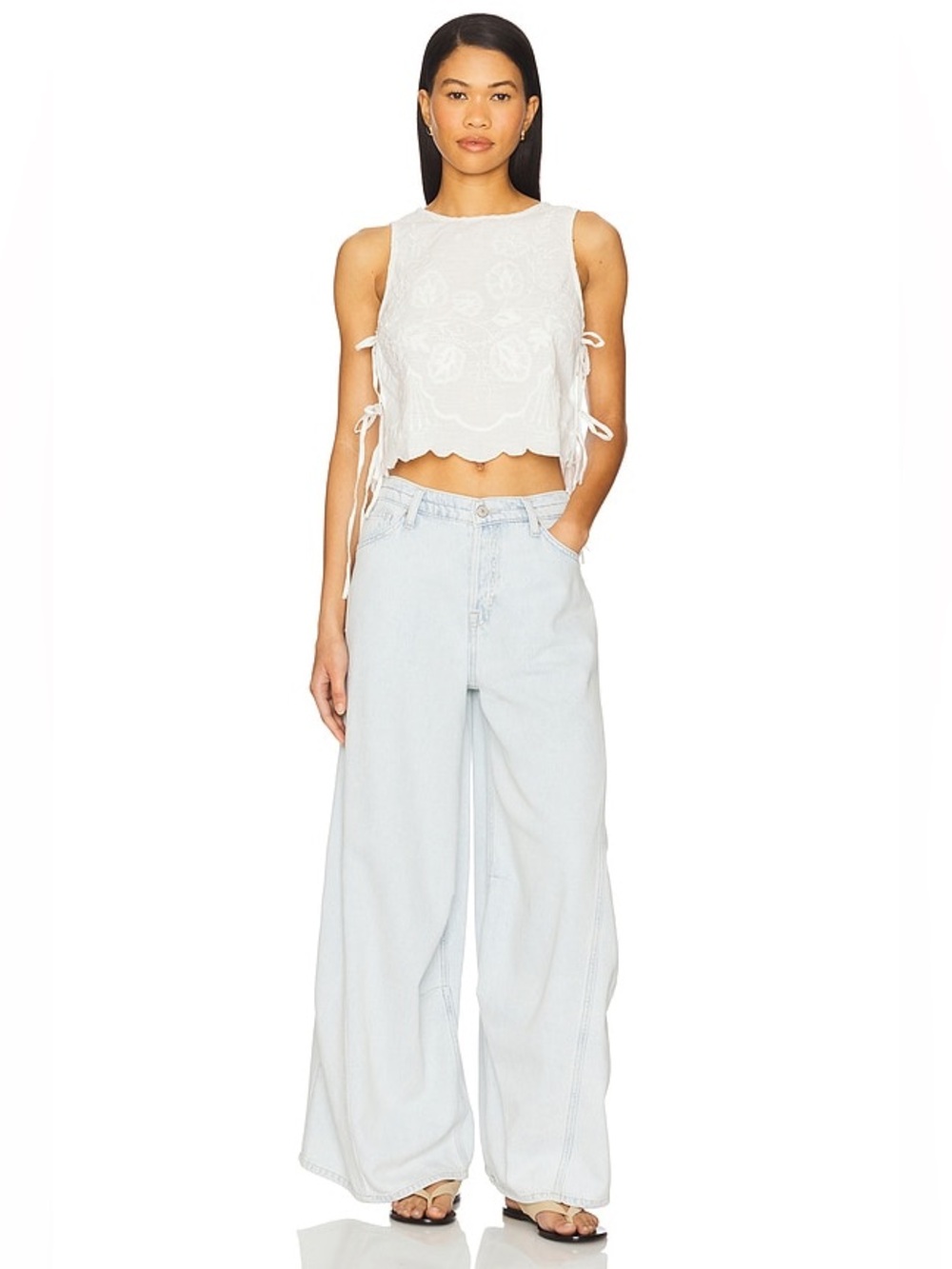 Free People Faded Gardens Tank in White